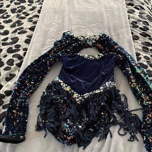 Glamour NWT solo Sparkling Navy Sequin Costume small adult
